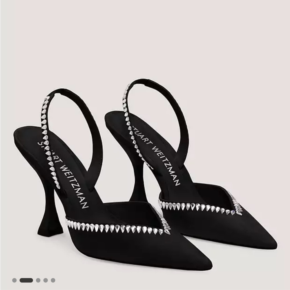Stuart Weitzman Gemcut XCurve 100 Slingback Pump Size 9.5 Black